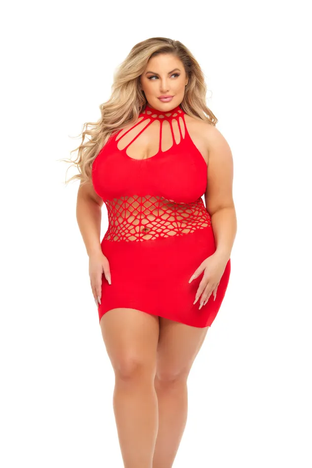 Vibrators Rich B Phase Dress Queen Size Red Pink Lipstick