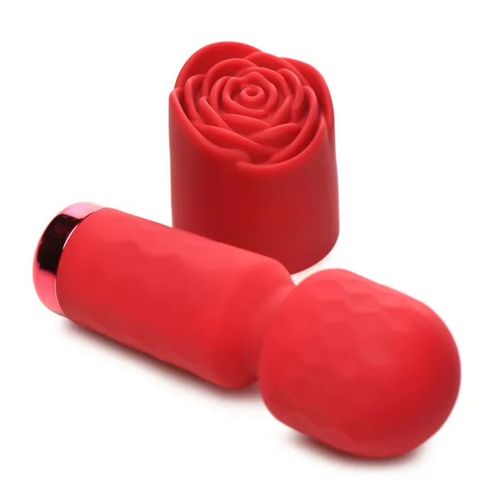 Vibrators XR Brands Pleasure RosePetite Mini Silicone Rose Wand Red