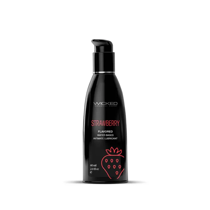 Wicked Sensual Care Aqua Strawberry Flavored Water Based Intimate Lubricant 2 Fl Oz Lubricants Wicked Sensual Care Aqua Strawberry Flavored Water Based Intimate Lubricant 2 Fl Oz Lubricants