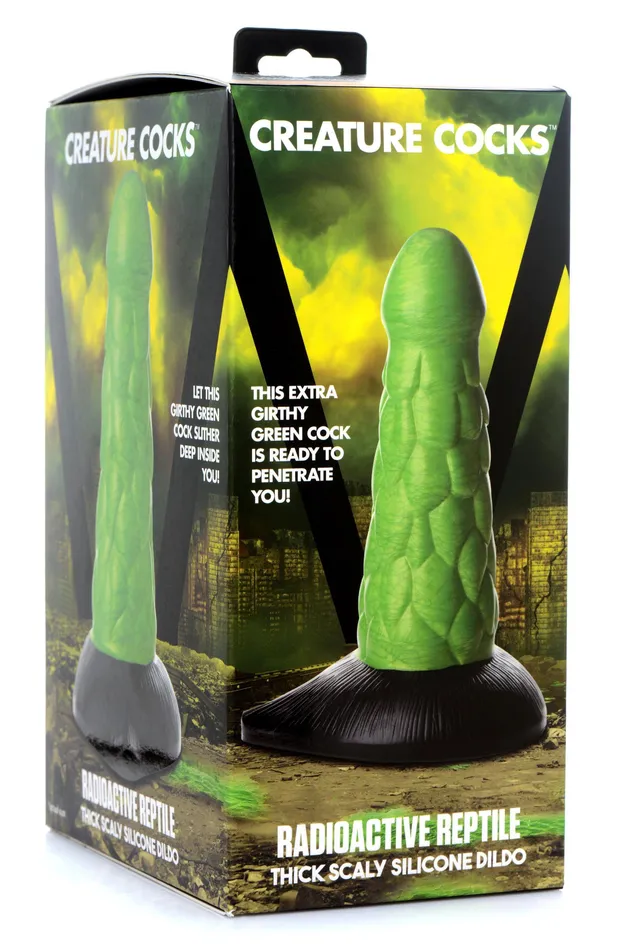 XR Brands Creature Cocks Female Sex Toys Cc Radioactive Reptile Thick Scaly Silicone Dildo Green XR Brands Creature Cocks Female Sex Toys Cc Radioactive Reptile Thick Scaly Silicone Dildo Green