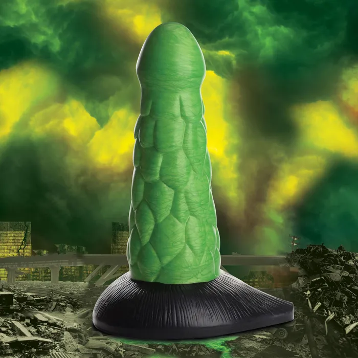 XR Brands Creature Cocks Female Sex Toys Cc Radioactive Reptile Thick Scaly Silicone Dildo Green XR Brands Creature Cocks Female Sex Toys Cc Radioactive Reptile Thick Scaly Silicone Dildo Green