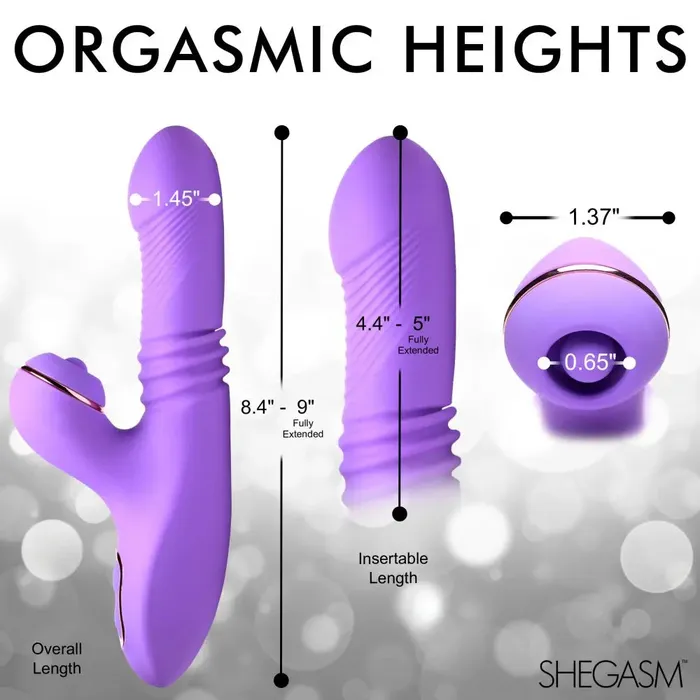 XR Brands Female Sex Toys ProThrust Max 14X Thrusting Pulsing Warming Silicone Rabbit Vibrator
