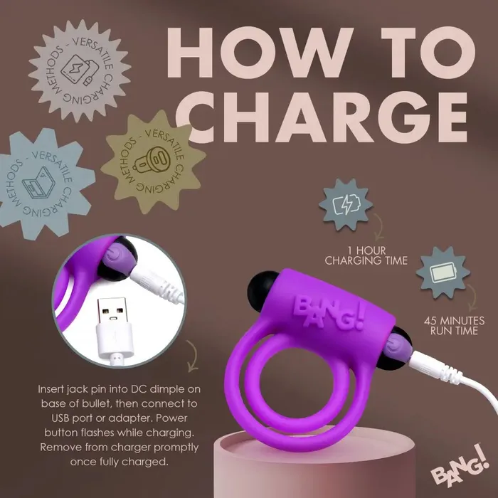 XR Brands Remote Control 28X Vibrating Cock Ring and Bullet Purple Couples XR Brands Remote Control 28X Vibrating Cock Ring and Bullet Purple Couples