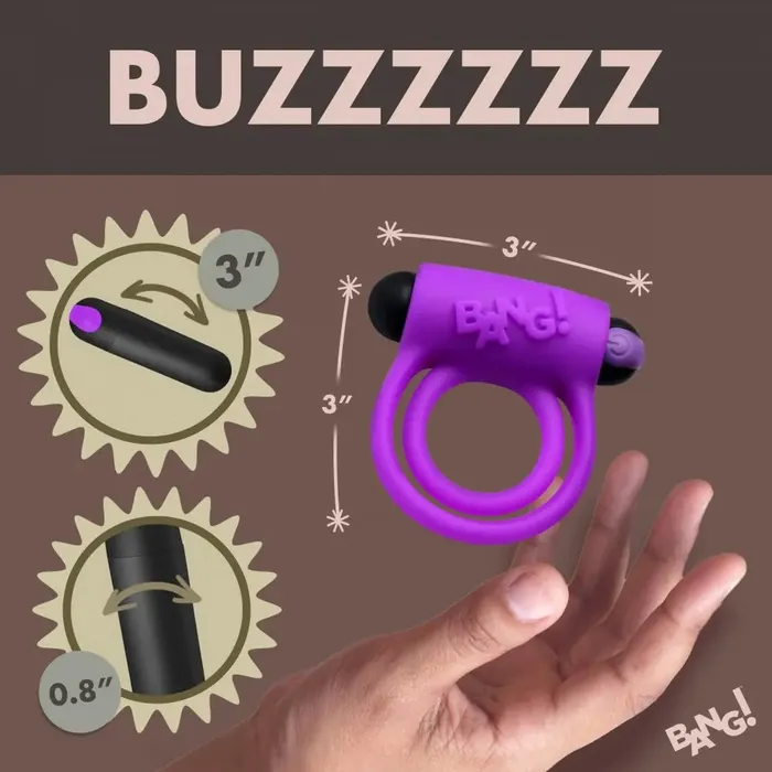 XR Brands Remote Control 28X Vibrating Cock Ring and Bullet Purple Couples XR Brands Remote Control 28X Vibrating Cock Ring and Bullet Purple Couples