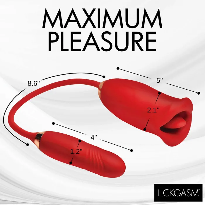 XR Brands Shegasm Female Sex Toys Magic Kiss Kissing Clitoral Stimulator With Thrusting Vibrator Red XR Brands Shegasm Female Sex Toys Magic Kiss Kissing Clitoral Stimulator With Thrusting Vibrator Red
