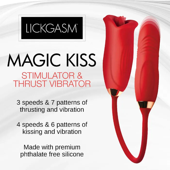 XR Brands Shegasm Female Sex Toys Magic Kiss Kissing Clitoral Stimulator With Thrusting Vibrator Red XR Brands Shegasm Female Sex Toys Magic Kiss Kissing Clitoral Stimulator With Thrusting Vibrator Red