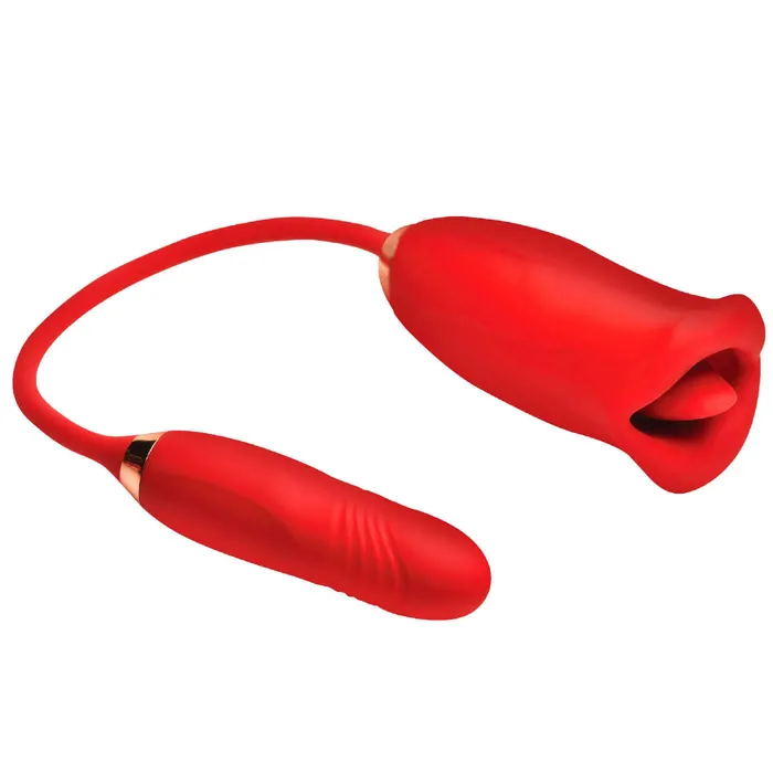 XR Brands Shegasm Female Sex Toys Magic Kiss Kissing Clitoral Stimulator With Thrusting Vibrator Red XR Brands Shegasm Female Sex Toys Magic Kiss Kissing Clitoral Stimulator With Thrusting Vibrator Red