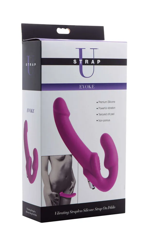 XR Brands Strap U Female Sex Toys Evoke Vibrating Strapless Silicone Strapon Dildo